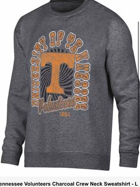 NCAA Charcoal Crewneck Sweatshirt with Orange Graphic Lettering